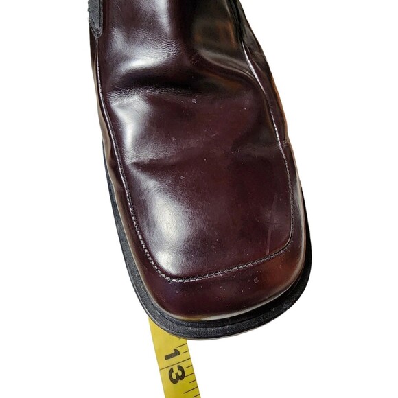Bacco Bucci Italian Leather Slip On Boots Burgundy Size 12 Chelsea - Picture 4 of 11